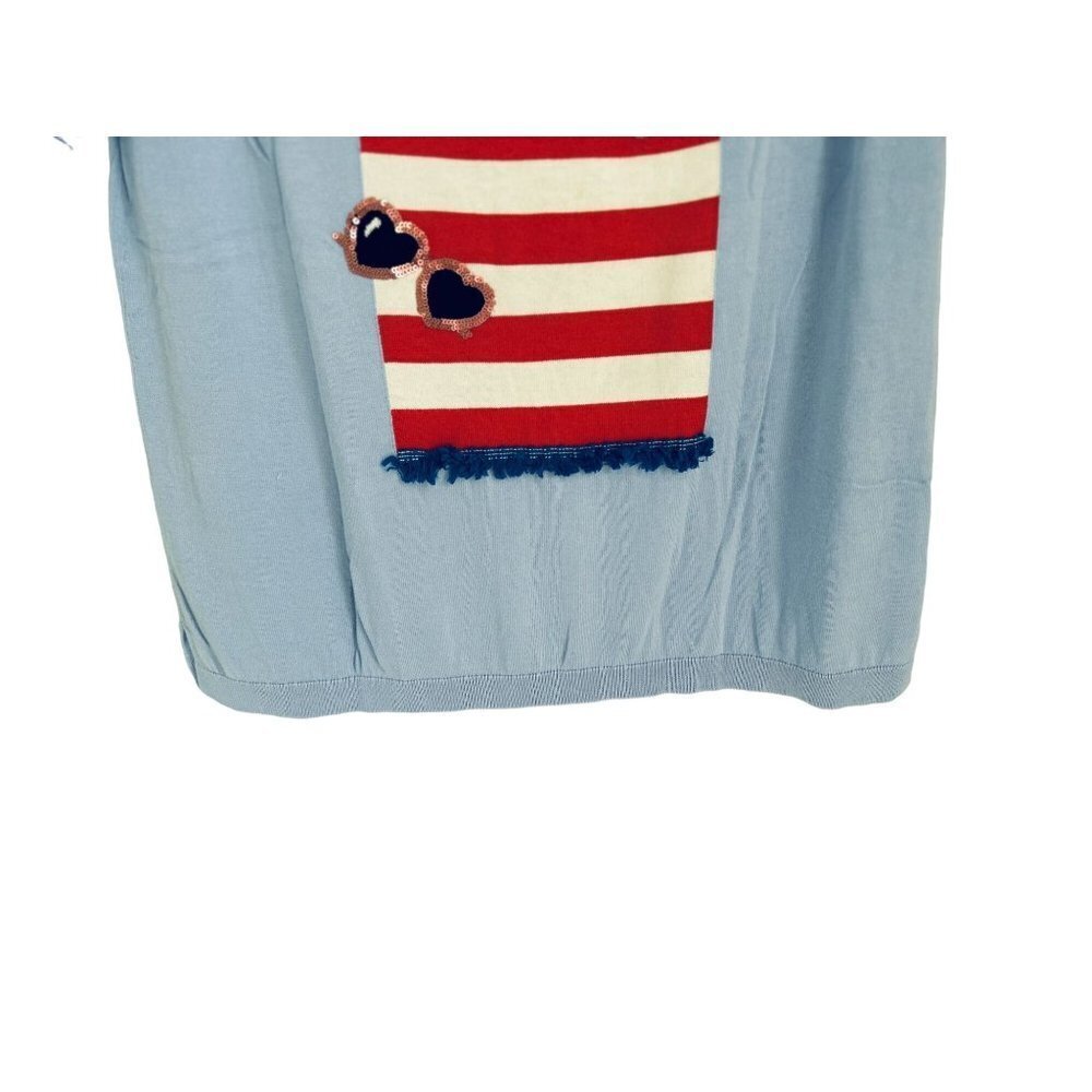 TALBOTS Cotton Top T-Shirt Beach Nautical Short Sleeve Size Med - Picture 4 of 7